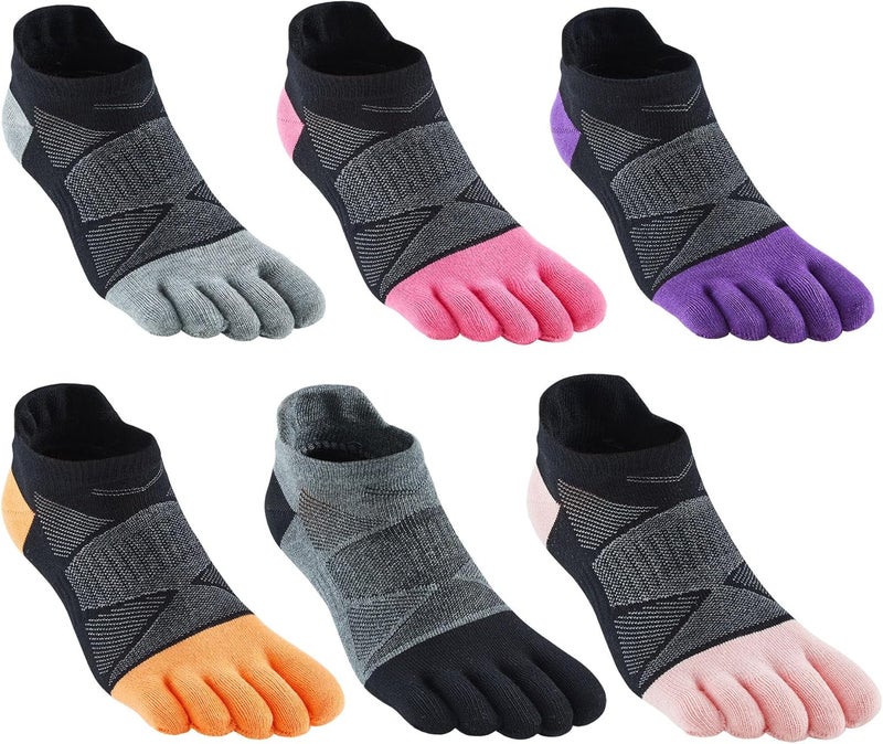Fasot Women Toe Socks 5 Finger Cotton Wicking Athletic 6 Pack 3 Pack - Image 1